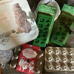 WILLIAMS-SONOMA SNOWMAN 3D CAKE PAN Nordic Ware Cast Aluminum +cake Pop & Candy